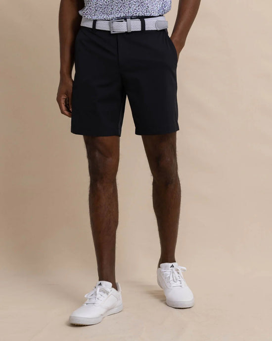 Southern Tide's brrr°®-die 8" Performance Short in the color Caviar Black