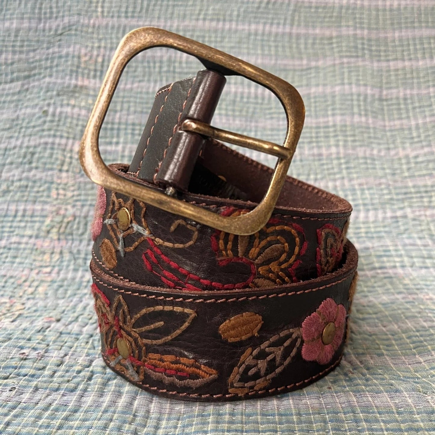 Shop the embroidered Noa Belt by Maison Hotel at Harbour Thread to add some charm to any look.
