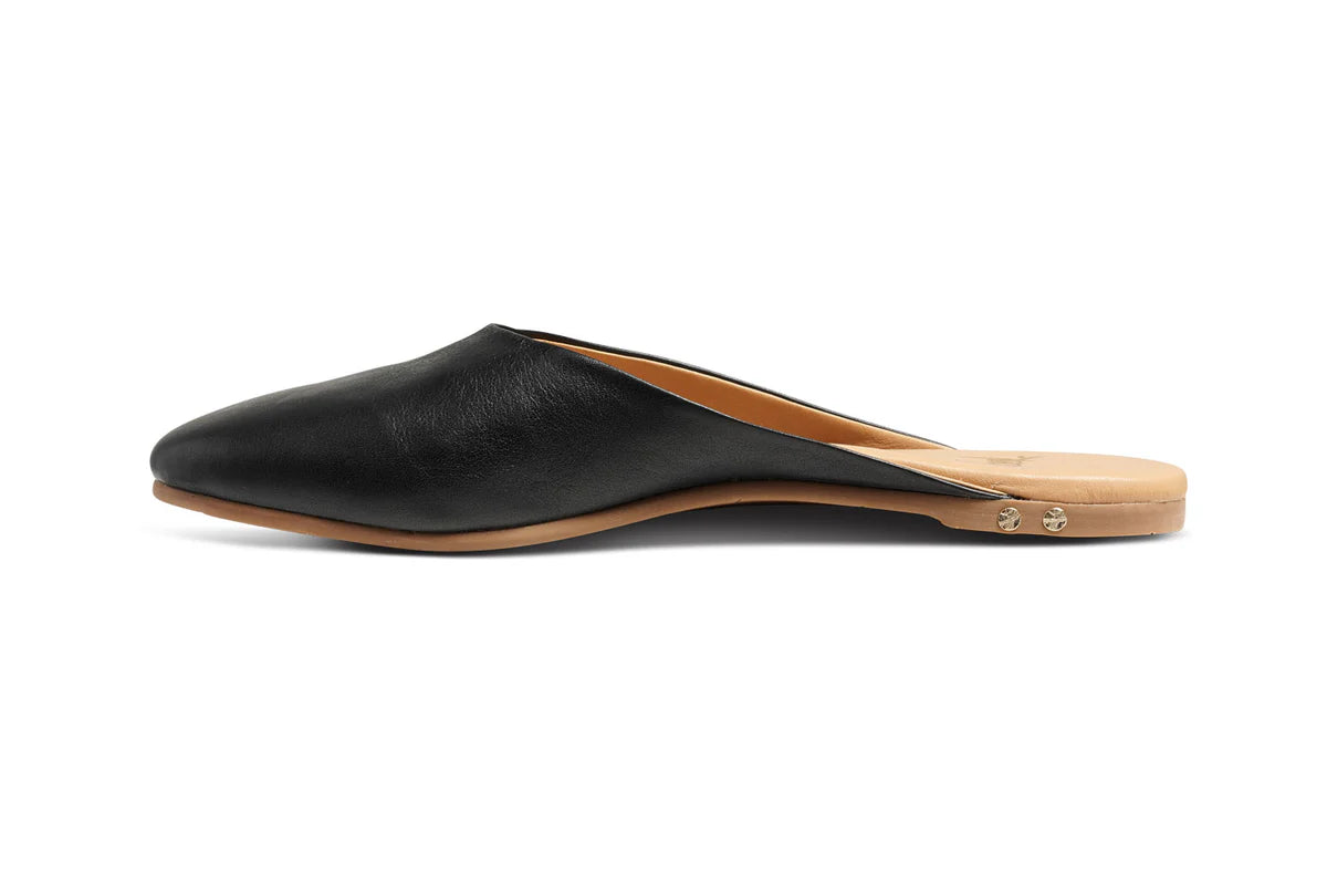 black mule-style ballet flat