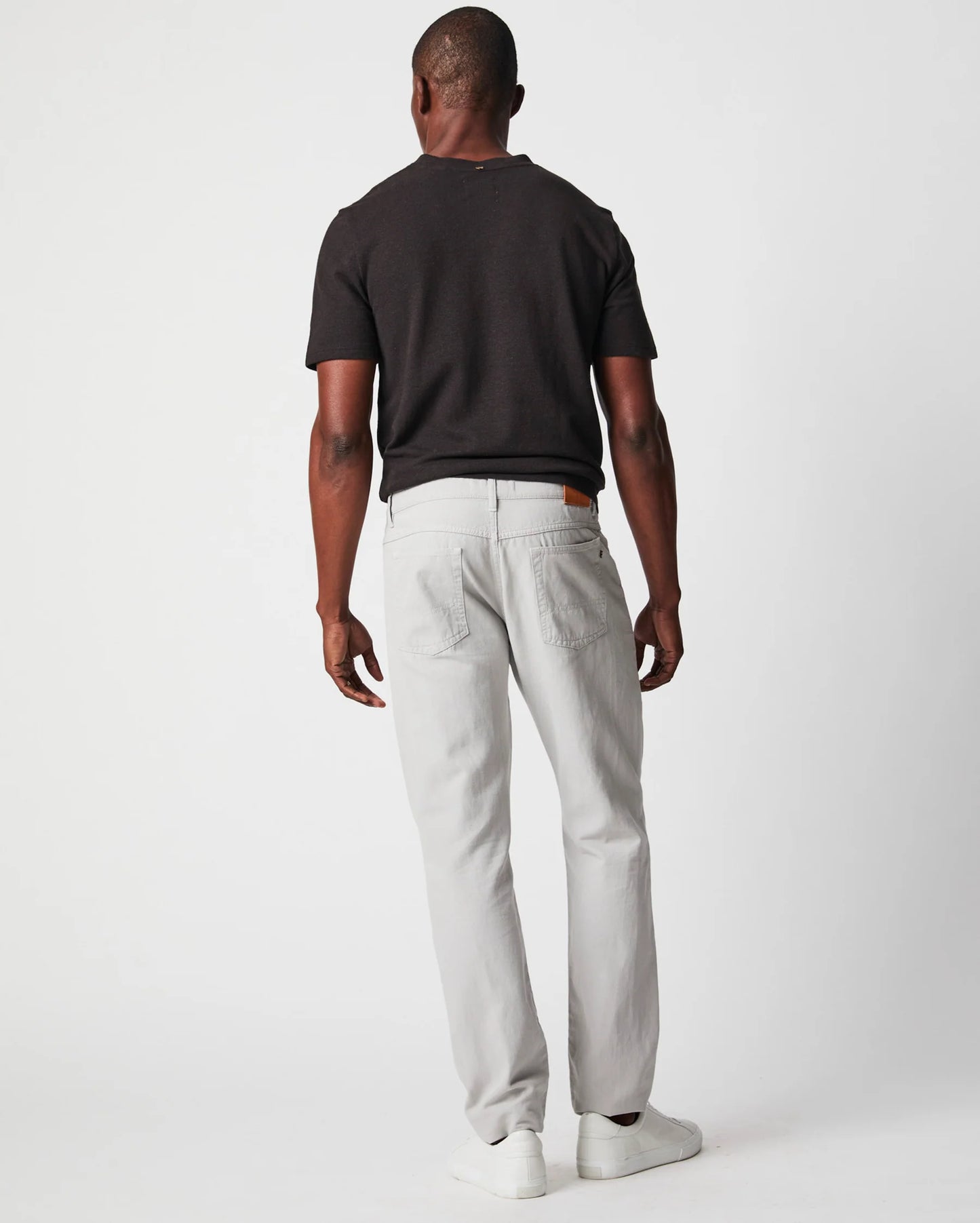 Back view of the Billy Reid Cotton Linen 5 Pocket Pant in the color Quarry