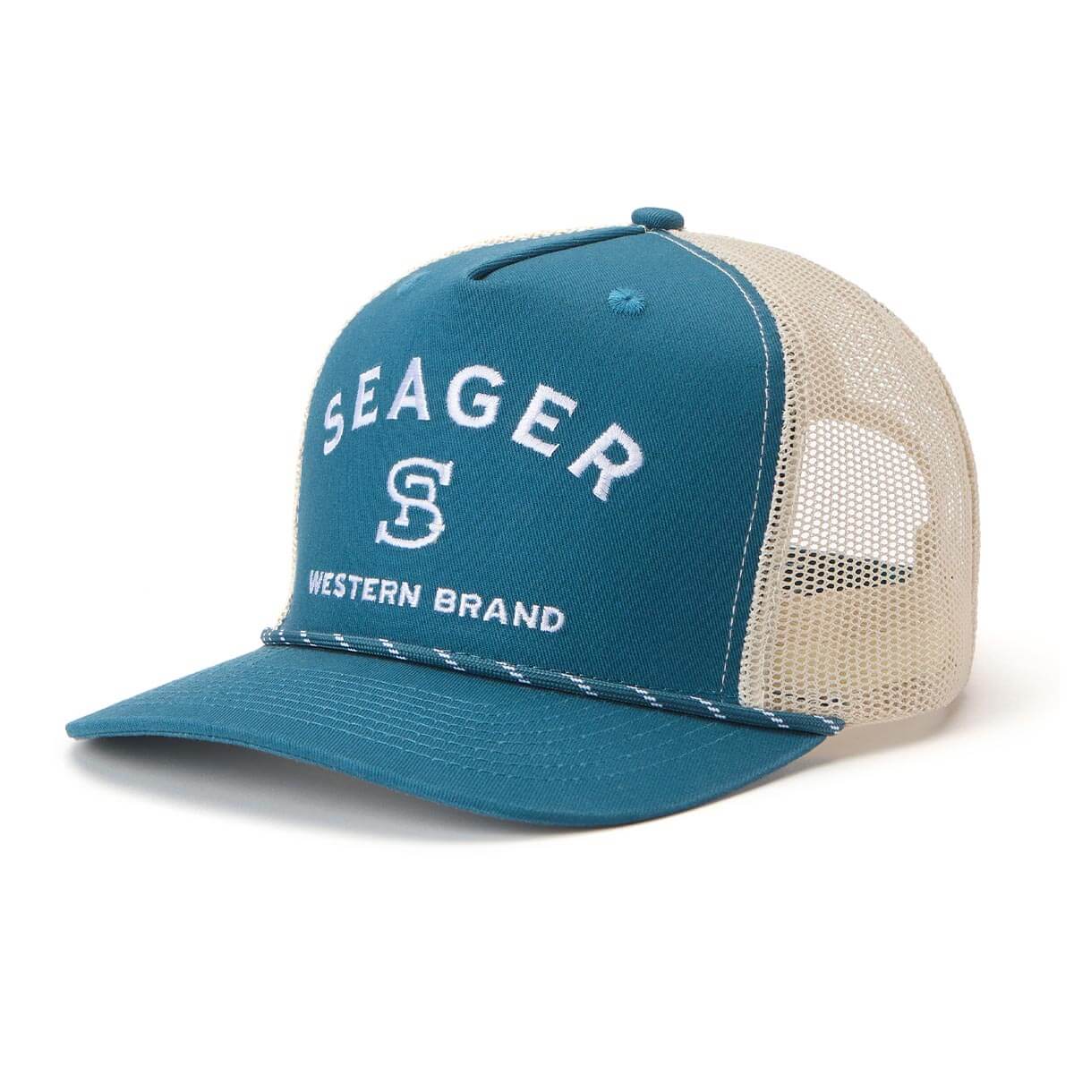 The Seager Branded Trucker Snapback in Blue