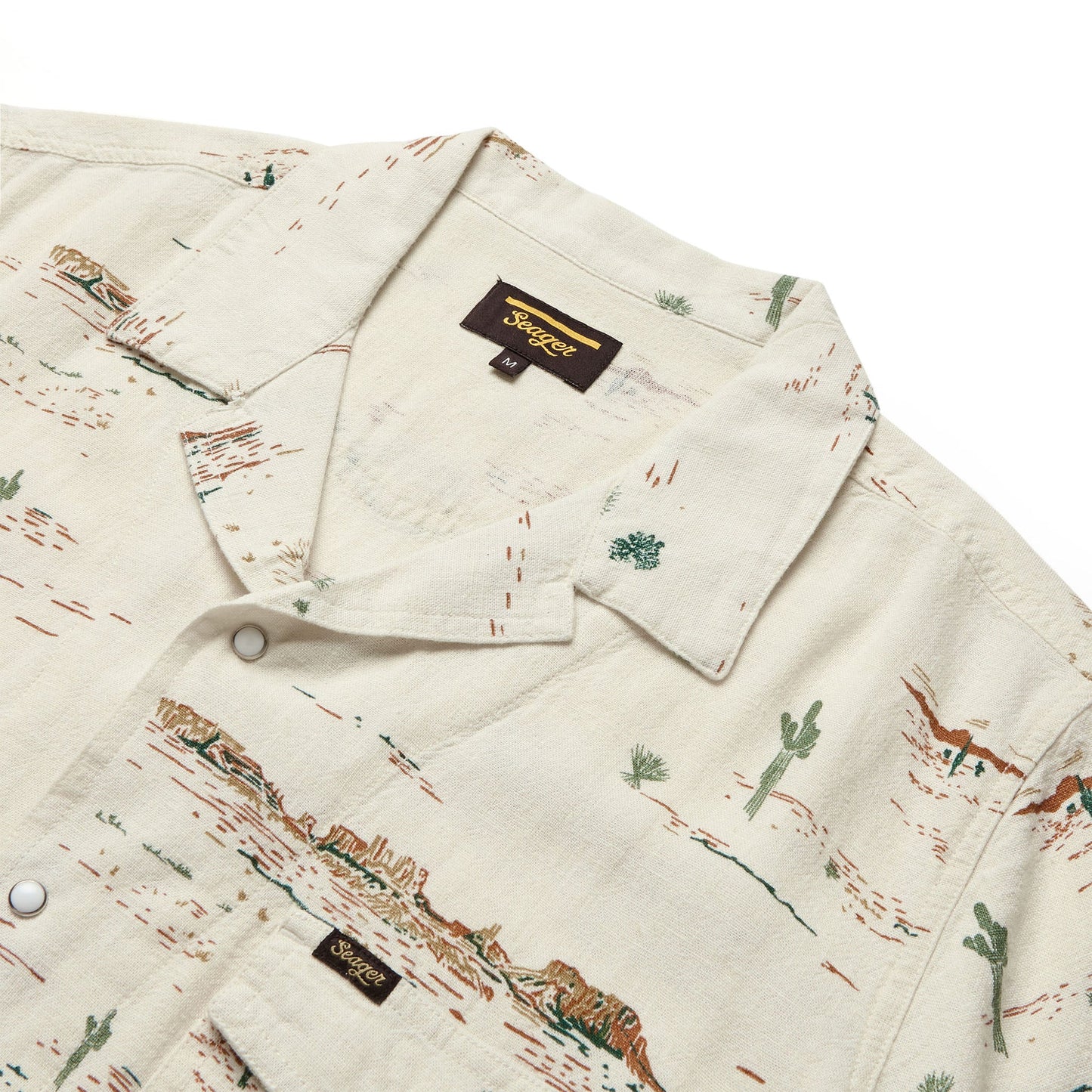 Camp collar pearl snap shirt