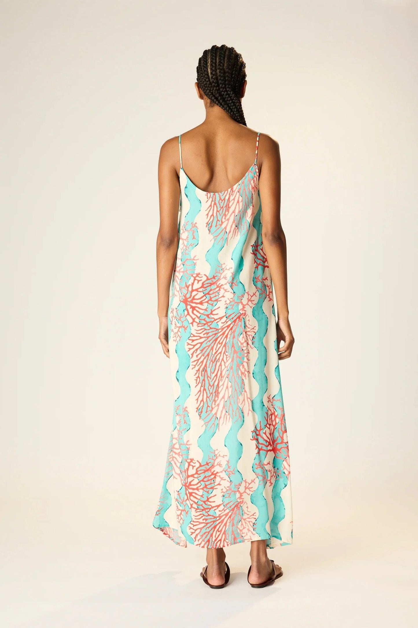 The Heather Maxi in Coral Wave Turquoise by Natalie Martin