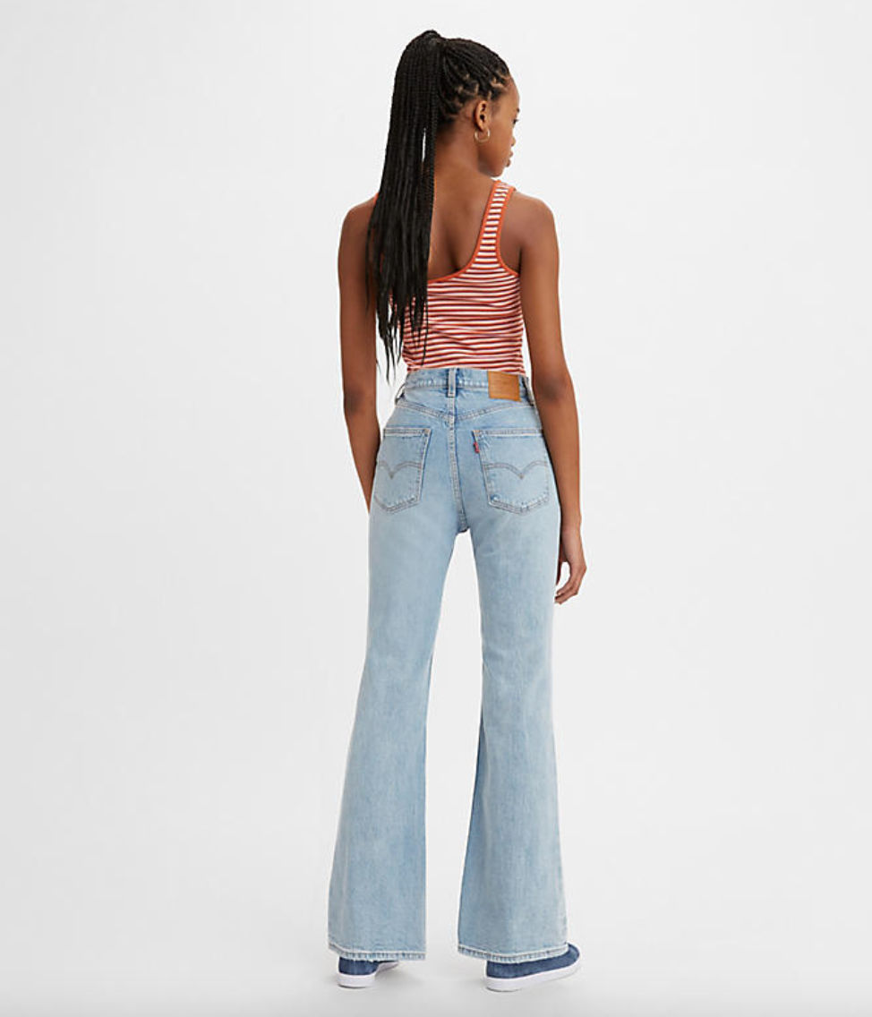 Levi's 70's High Flare in Destructed Light Indigo | Harbour Levi's 70's High Flare in Destructed Light Indigo | Harbour