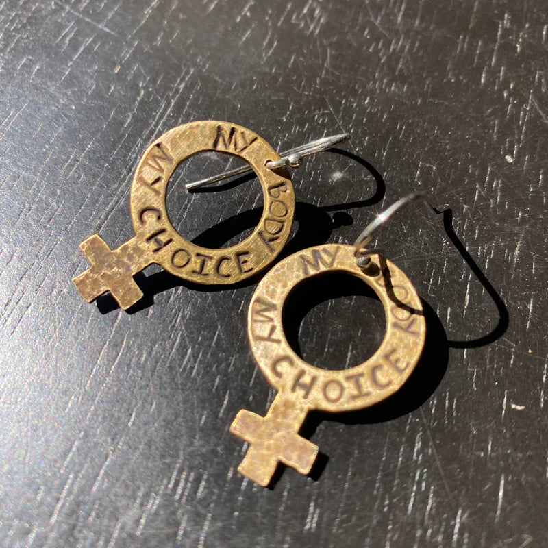 Jennifer Kahn My Body My Choice Earrings - Brass