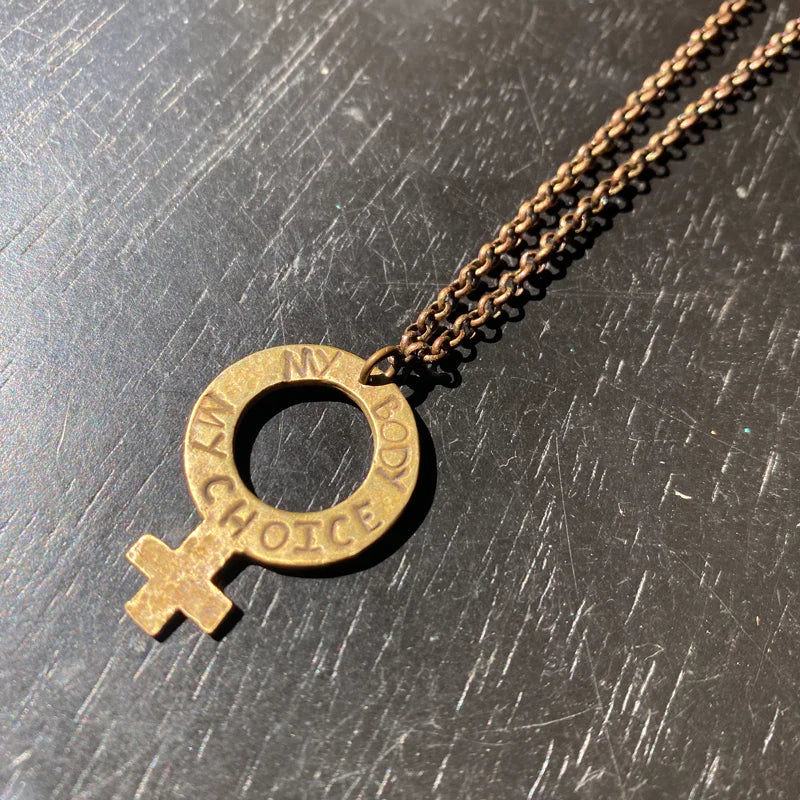 Jennifer Kahn My Body My Choice Pendant Necklace - Brass