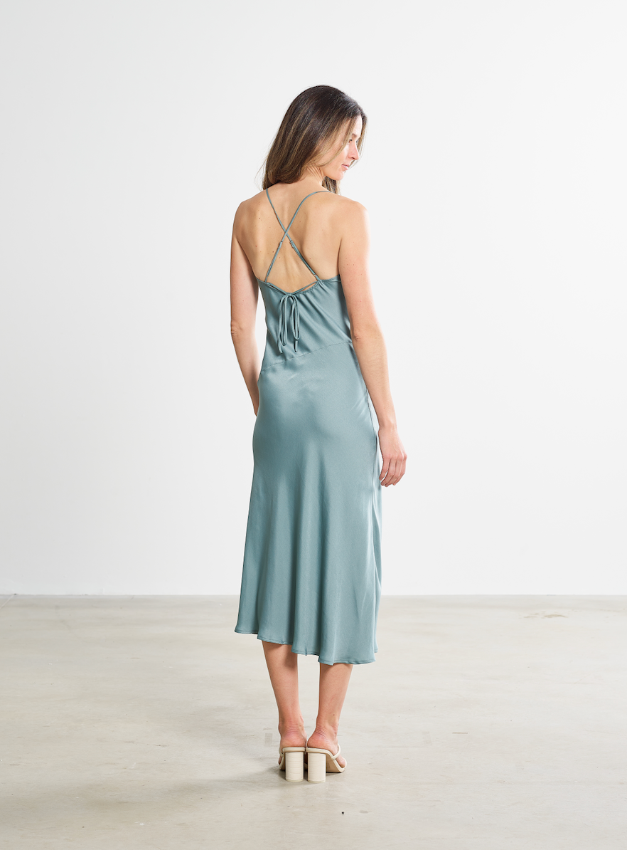 the stella women's evening dress with criss cross back