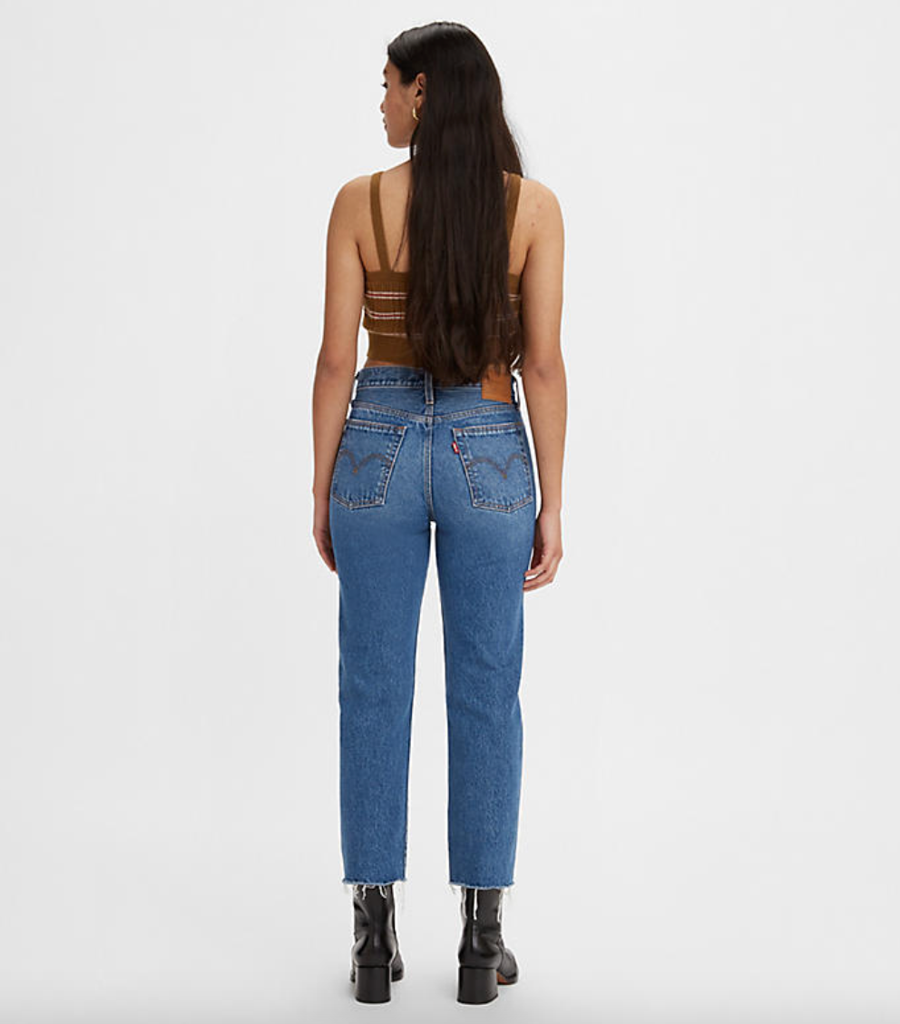 Levi's Wedgie Straight Women's Jeans- Medium Indigo Destructed
