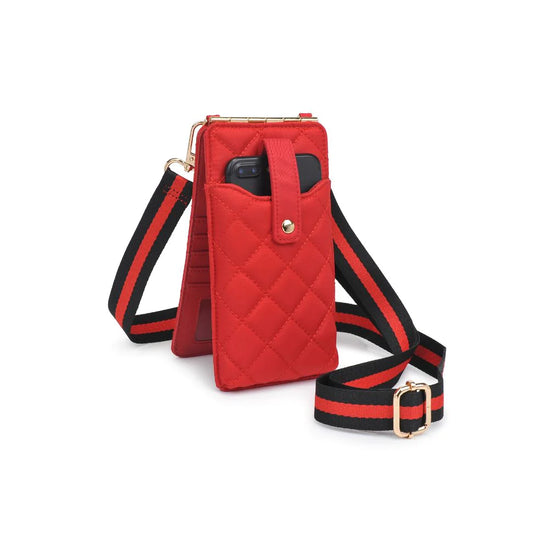 Sol and Solene Duality Quilted Cell Phone Crossbody - Red
