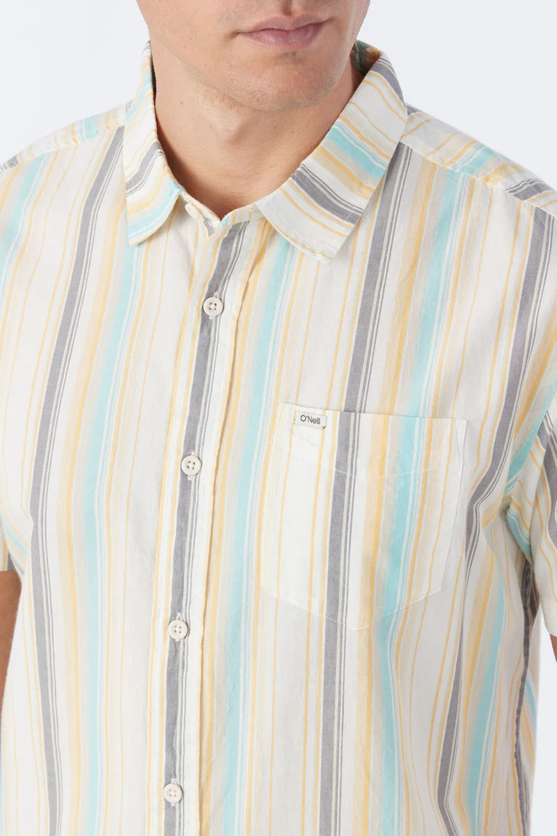 O'Neill OG Eco Stripe Short Sleeve Shirt - Cream