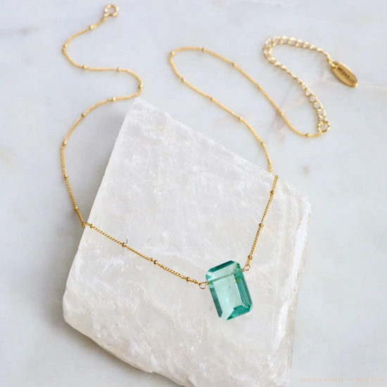 The aquamarine quartz necklace by Mesa Blue sold at Harbour Thread