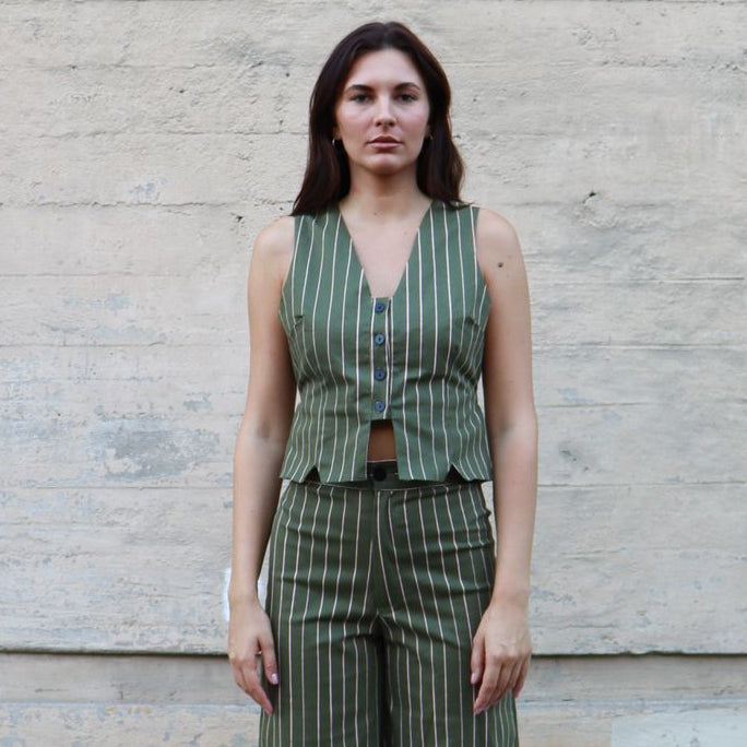 Bel Kazan Jolene Vest in Sage Trail