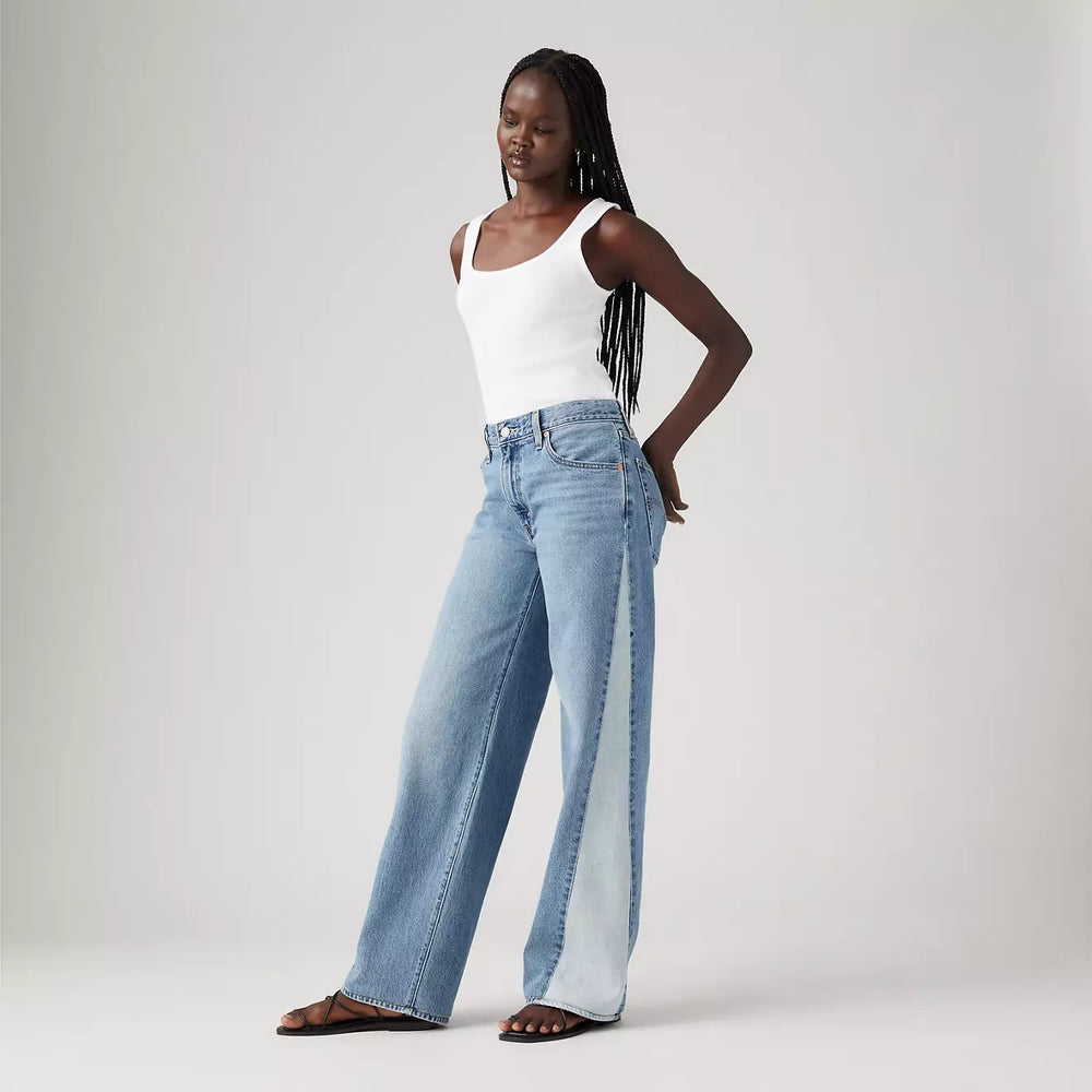 Levi's Baggy Dad Pieced Women's Jeans in the medium wash Mixed Bag are at Harbour Thread