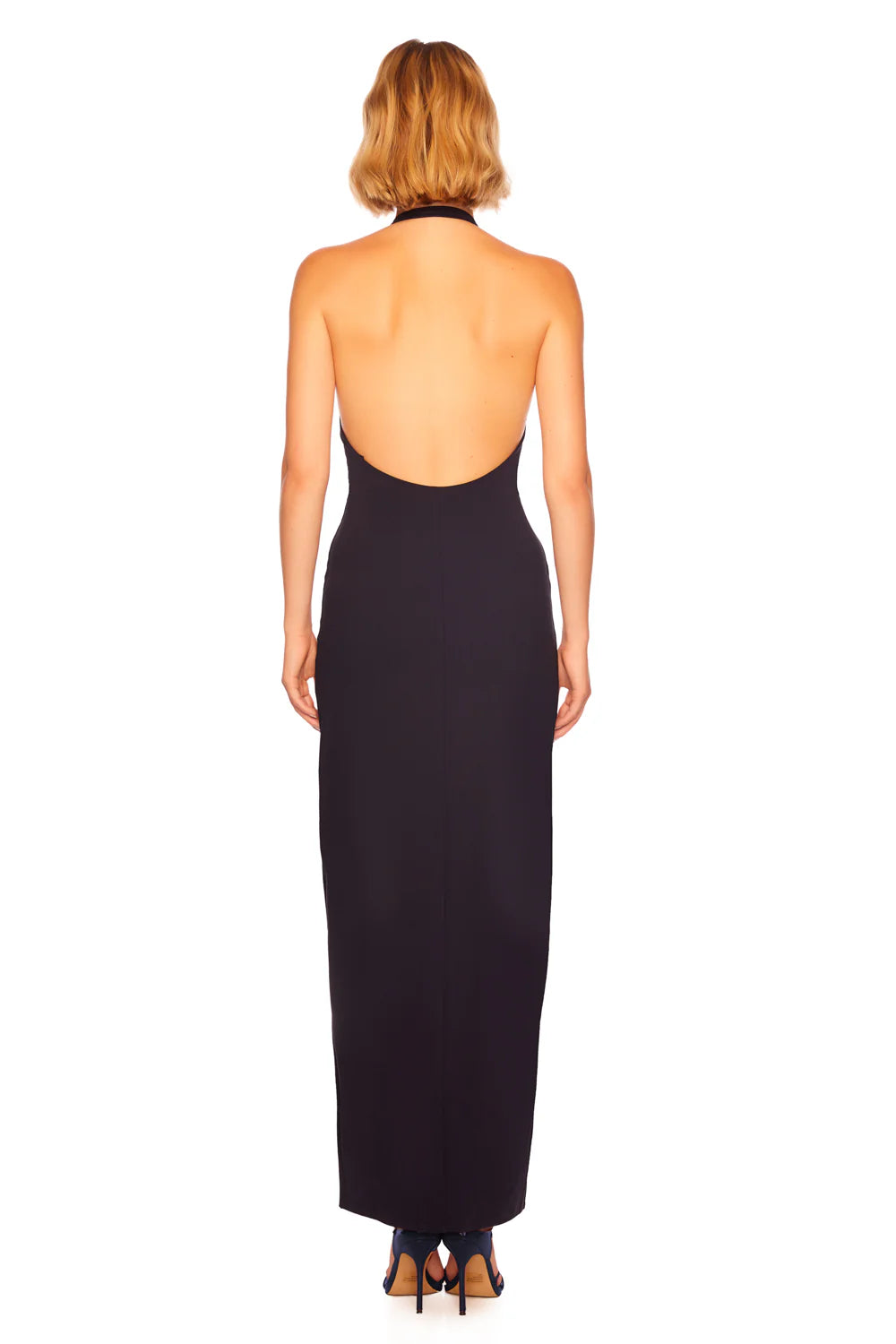 Susana Monaco Halter Low Back Slit Dress