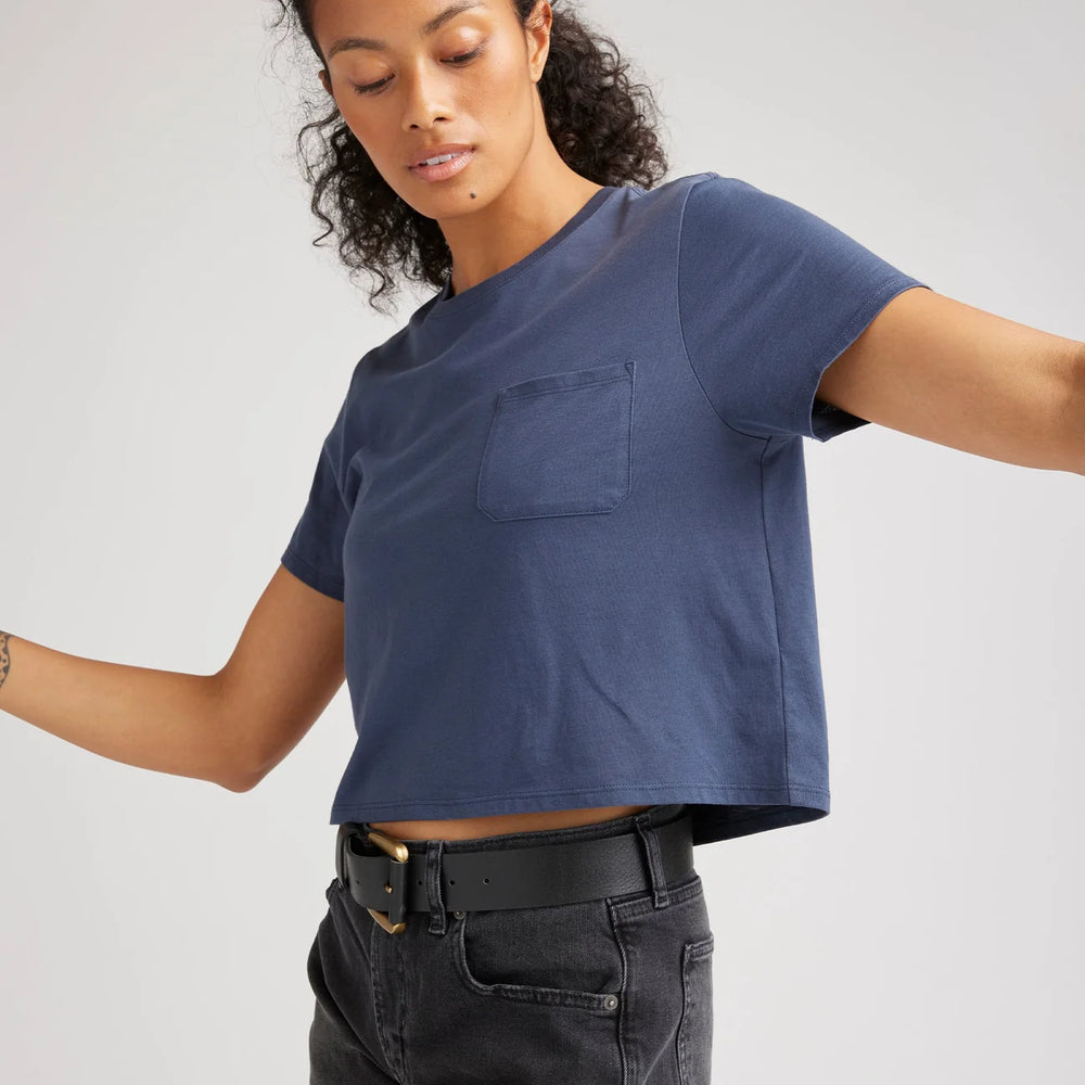 
                      
                        The Blue Nights Pima Boxy Crop Tee by Richer Poorer
                      
                    