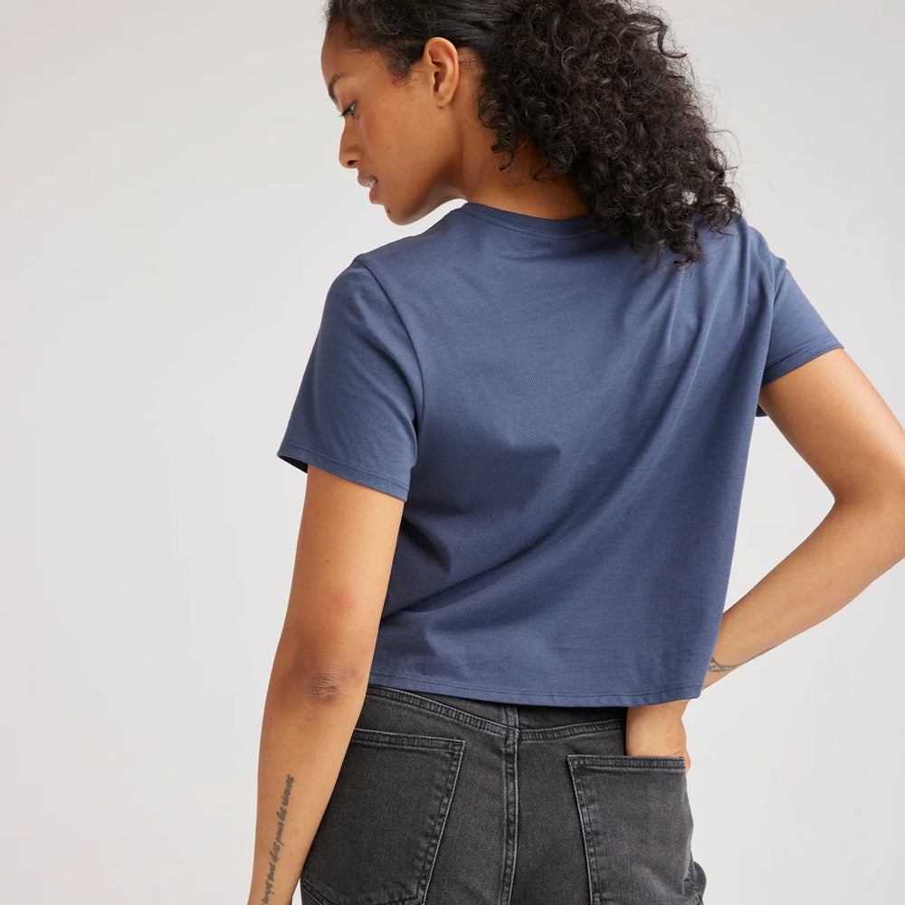 
                      
                        Back view of the Blue Nights Pima Boxy Crop Tee by Richer Poorer
                      
                    