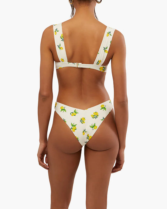 WeWoreWhat Claudia Ditsy Lemons Bikini Top - Off White