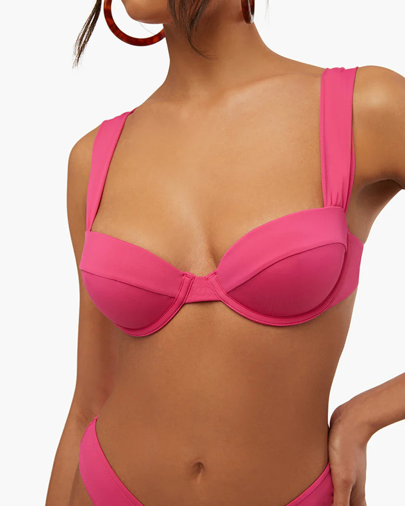 
                      
                        WeWoreWhat Claudia Bikini Top - Magenta
                      
                    