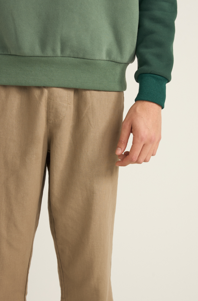 
                      
                        Tan linen blend pants by Rhythm
                      
                    