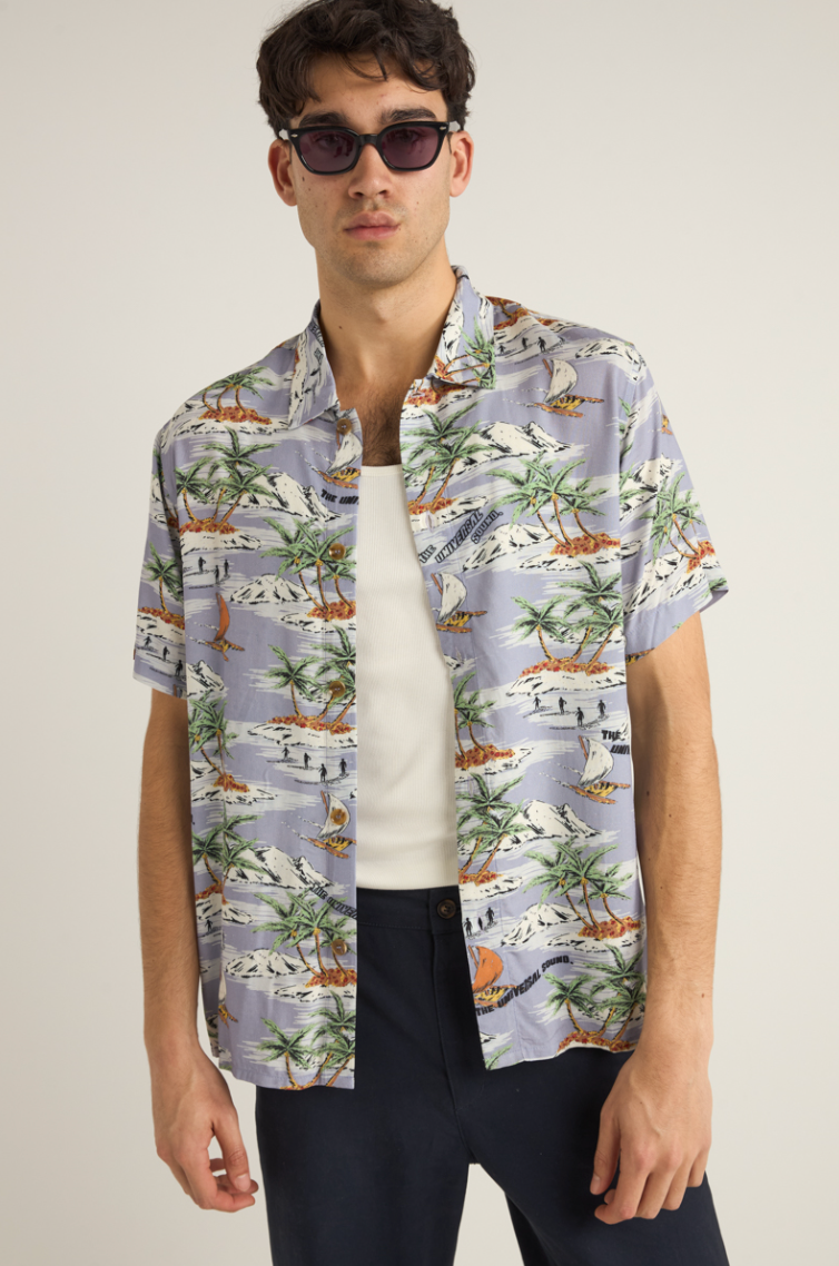Celebrate warm weather and good vibes with the Tropical Short Sleeve Shirt by Rhythm, now available to shop at Harbour Thread in Burlington, VT. 