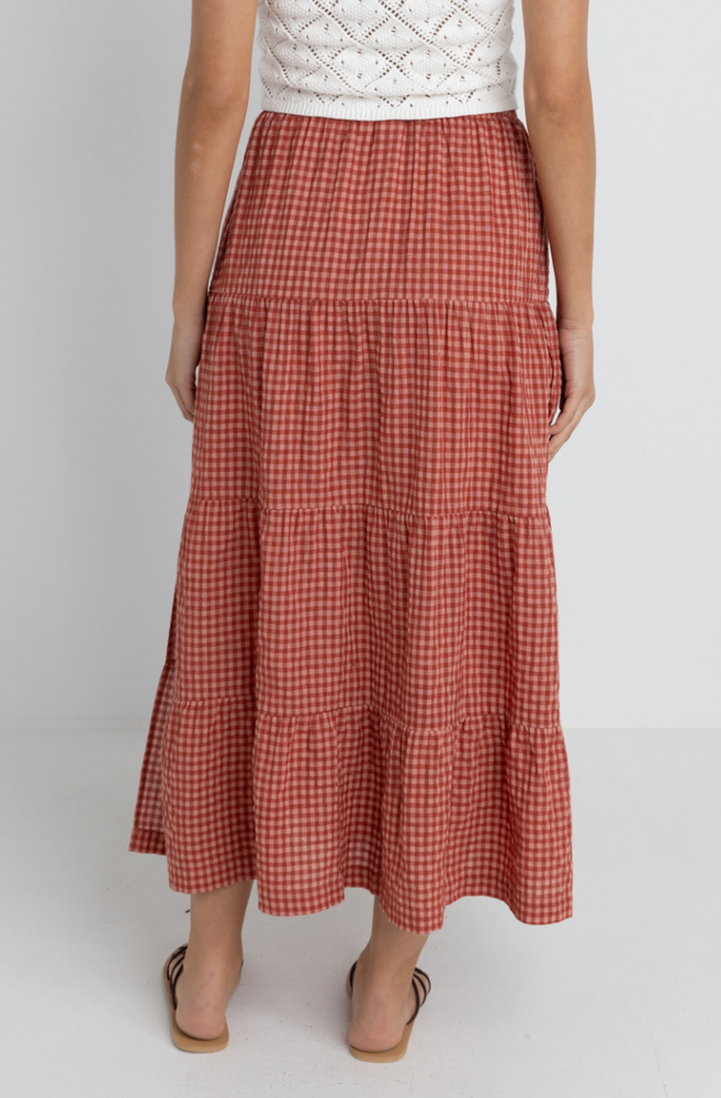 
                      
                        Tiered check skirt from Rhythm
                      
                    