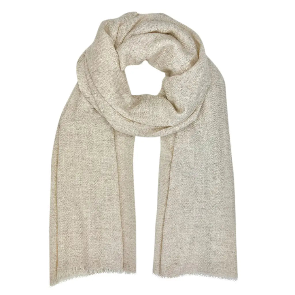 Slate + Salt Herringbone Handloom Cashmere Scarf