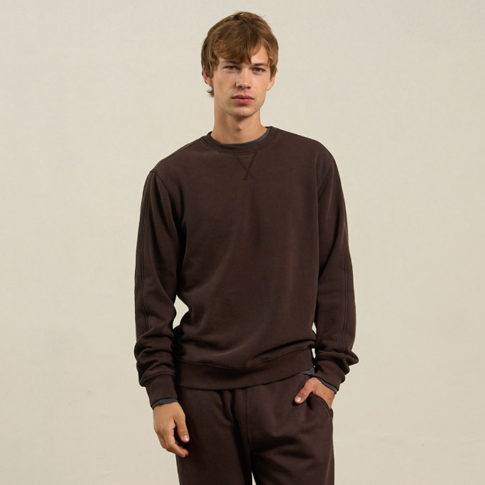 Richer Poorer Men's Recycled Fleece Sweatshirt in the color Mineral Ganache