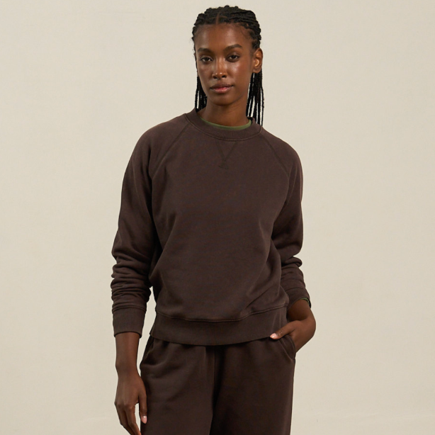Richer Poorer Women's Recycled Fleece Classic Sweatshirt in the color Mineral Ganache