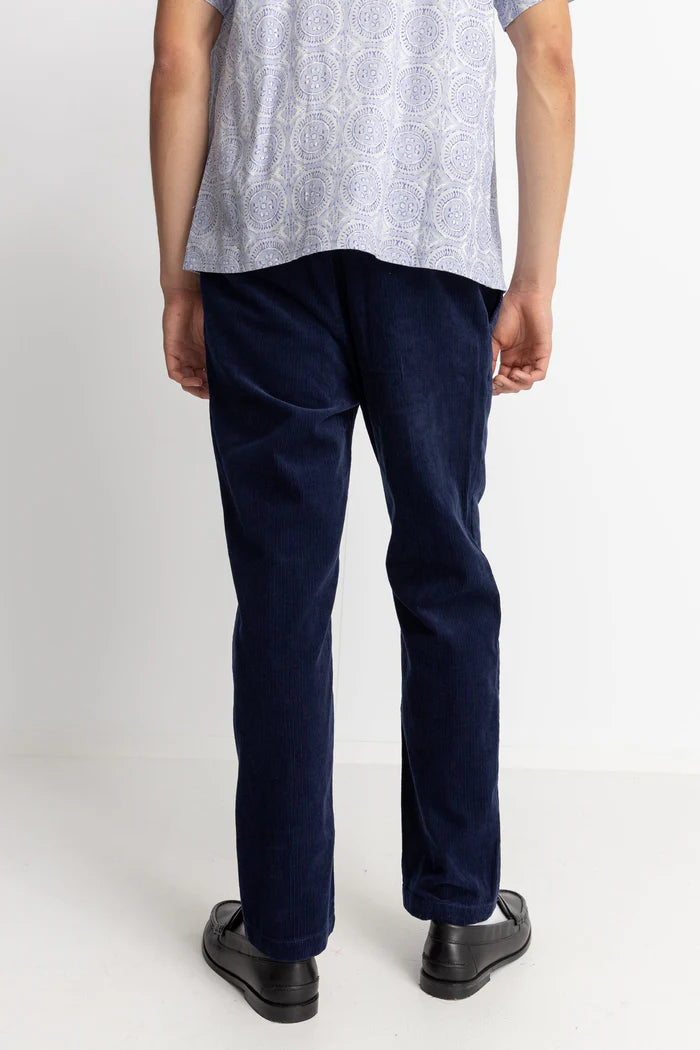 Back view of the Navy Cord Trouser by Rhythm