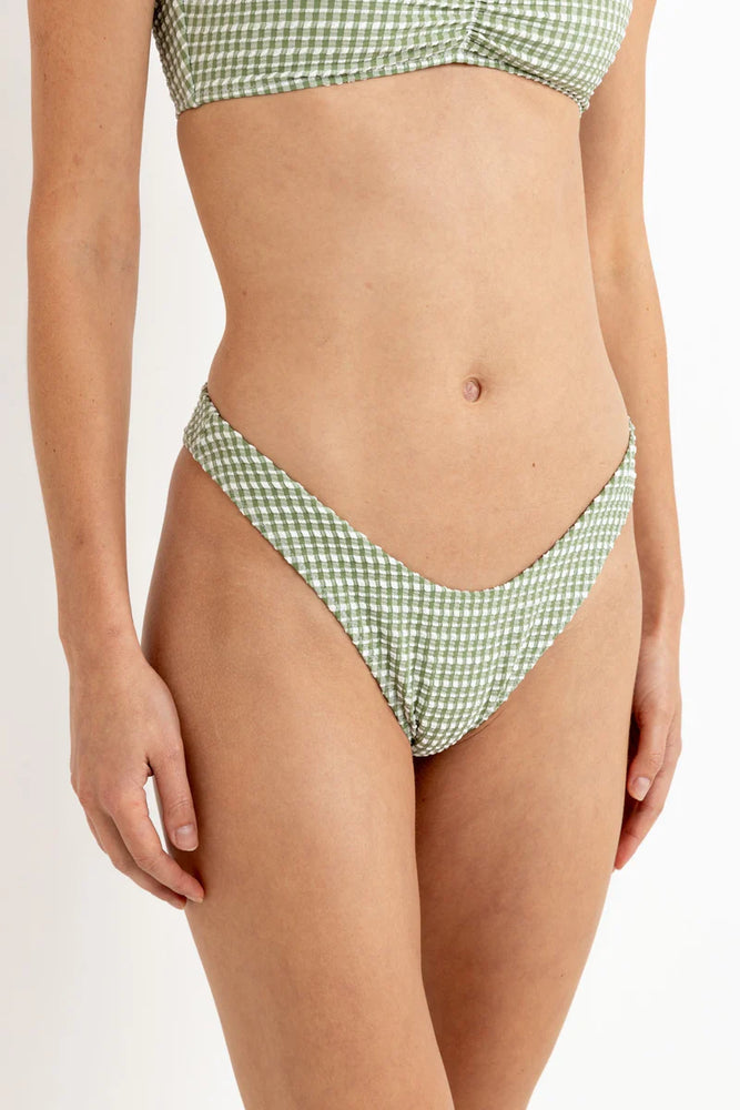 Make a splash in the Rhythm Lola Check Hi Cut Swim Bottoms. Find yours at Harbour Thread in Burlington, VT!