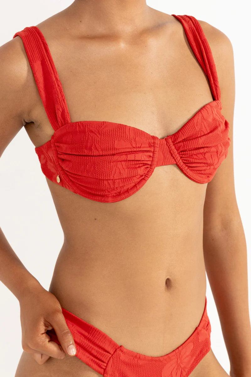 Lounge poolside in style in the Leilani Soft Strap Balconette Top from Rhythm. Find it now at Harbour Thread in Burlington, VT. 