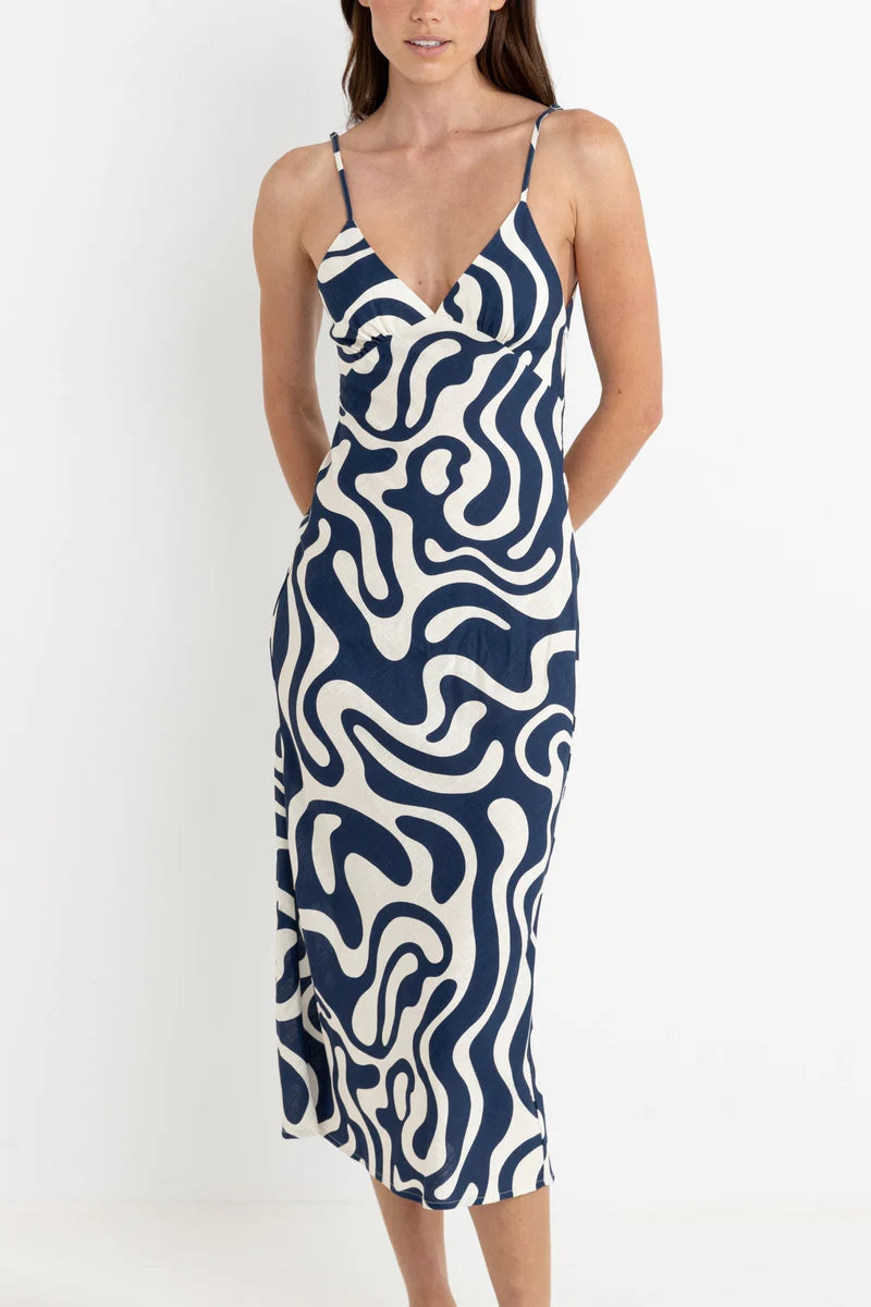 Enjoy summer date nights in style with the Rhythm Waverly Bias Cut Midi Dress. Find yours at Harbour Thread in Burlington, VT!