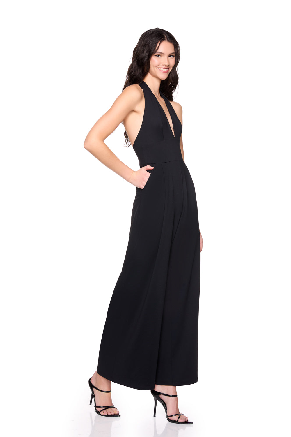 Susana Monaco Tie Halter Jumpsuit