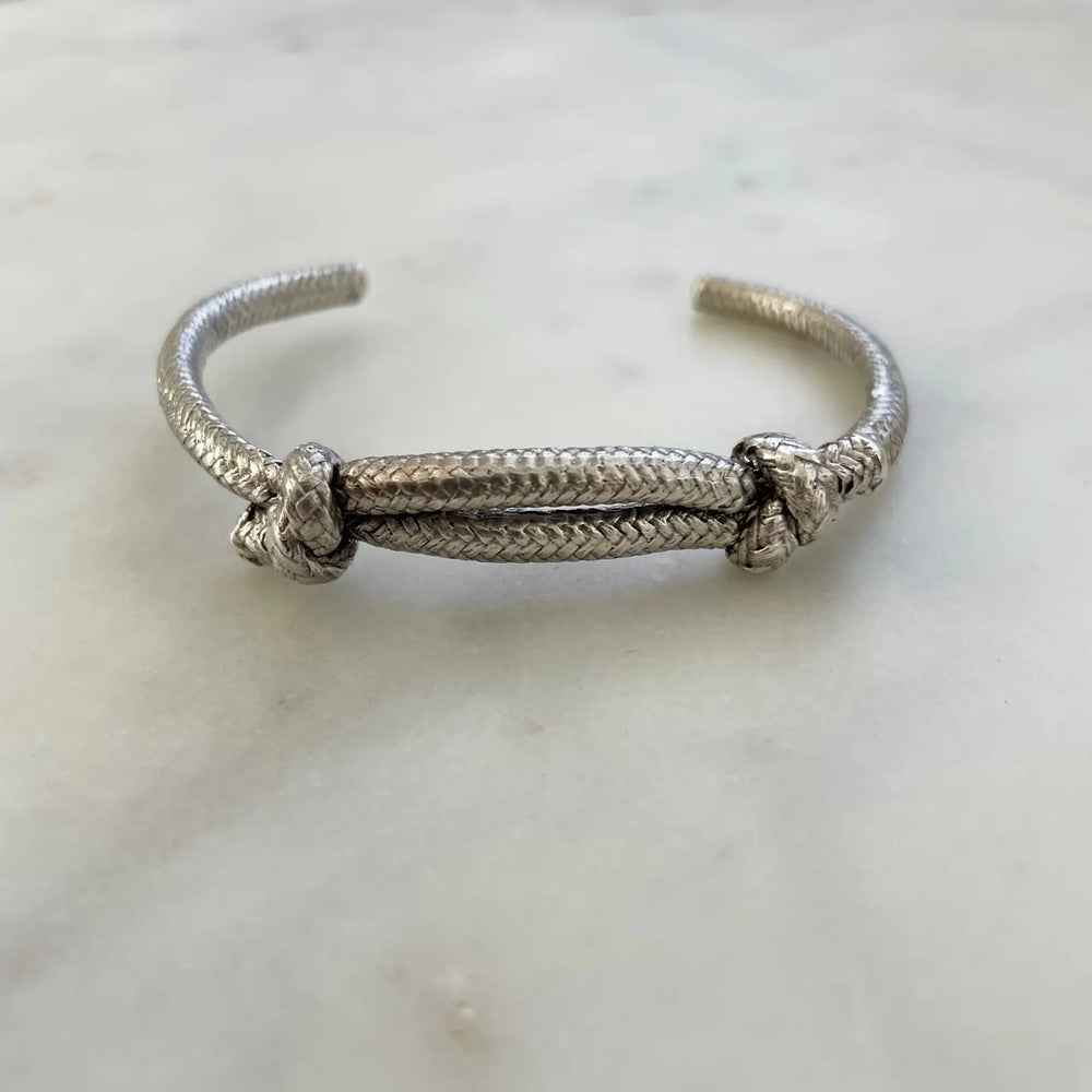 The Mimosa Handcrafted Friendship Cuff in Sterling Silver