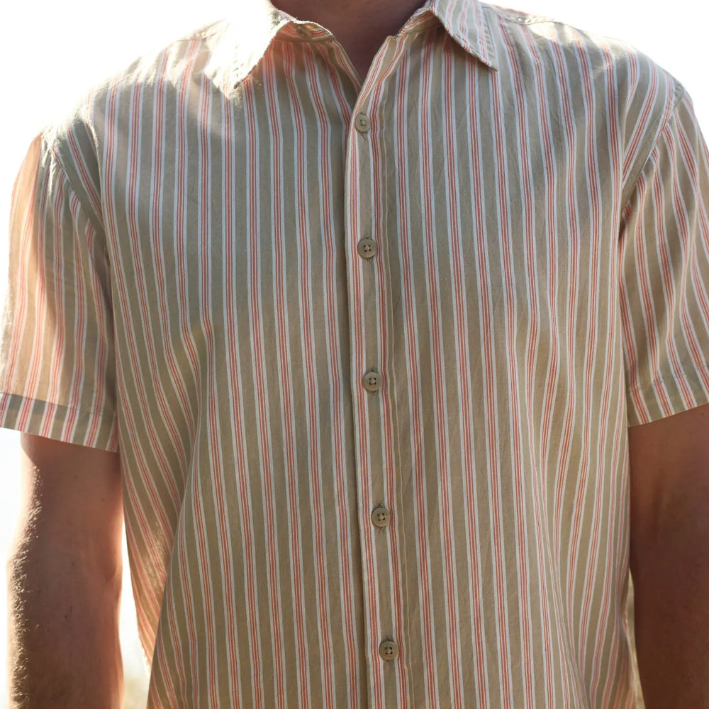 
                      
                        Men's striped short sleeve button down
                      
                    