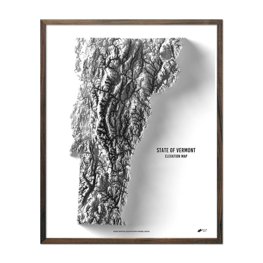 
                      
                        Vermont Elevation Map Print by Muir Way
                      
                    