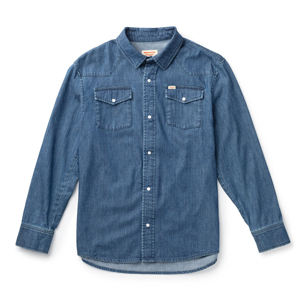 The denim chambray Reagan Pearl Snap Shirt