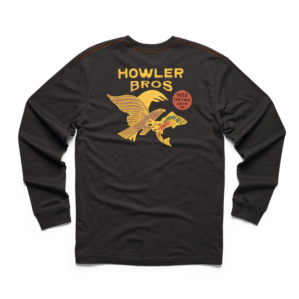 
                      
                        The Howler Bros Long Sleeve T-Shirt in Osprey Prey/Black
                      
                    