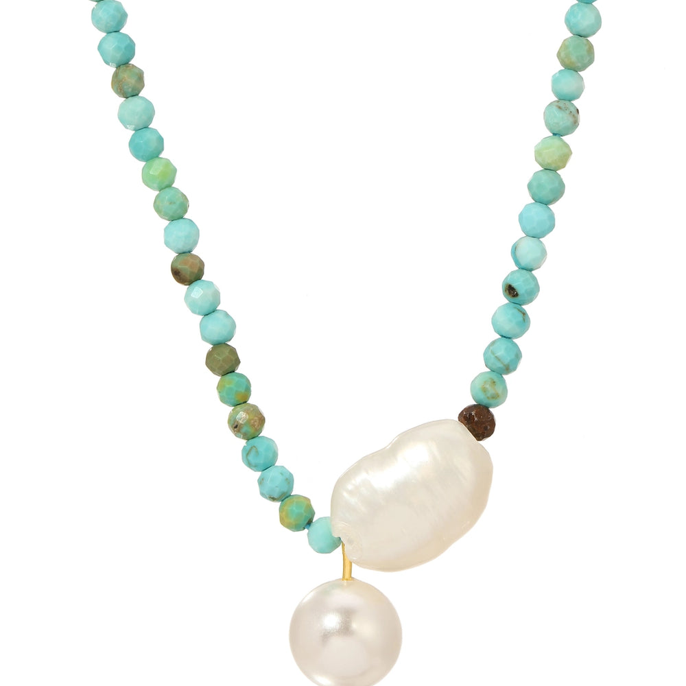 The Turquoise/Gold Ophelia Necklace by KOZAKH