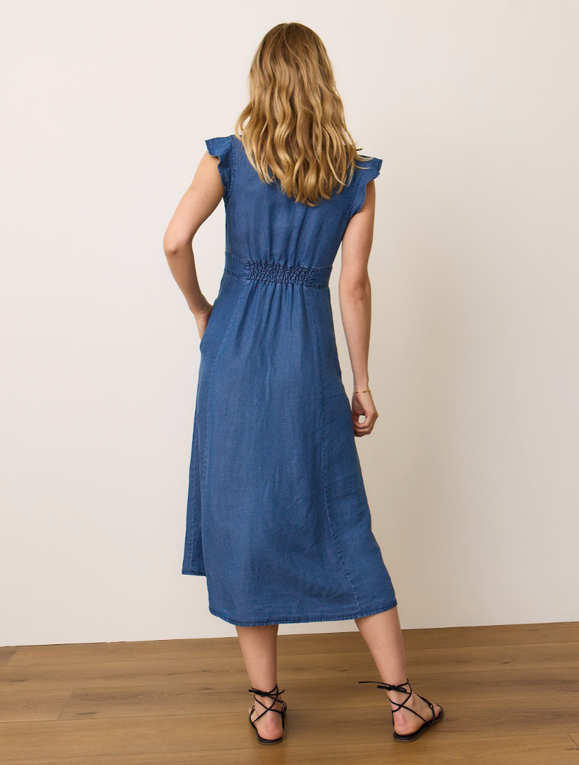 Marine Layer - Camila Midi Dress - Medium Wash, Xs Marine Layer - Camila Midi Dress - Medium Wash, Xs