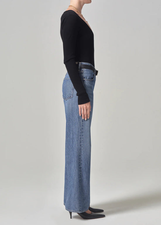 Side view of model wearing the Annina High Rise Wide Leg Jean by Citizens of Humanity