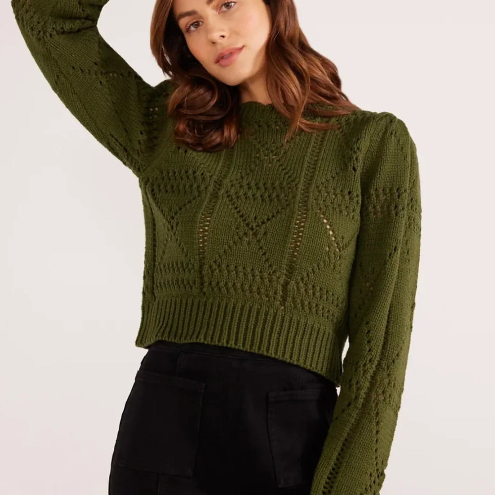 MINKPINK Sally Pointelle Knit Jumper