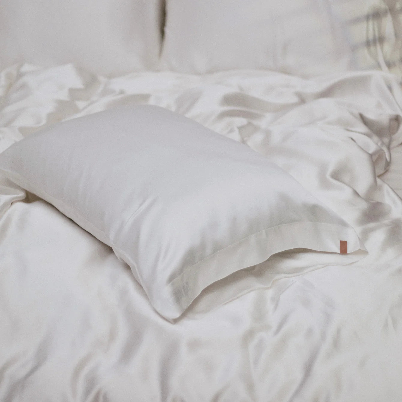 LUNYA Washable Silk Good In Bed Pillowcase - Tranquil White