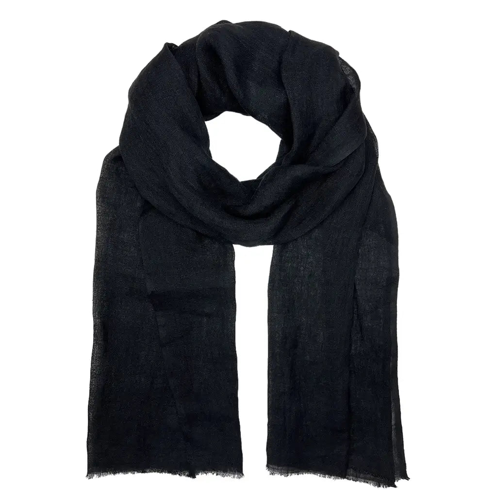 The Ethiopian Black Gauze Linen Scarf by Slate + Salt