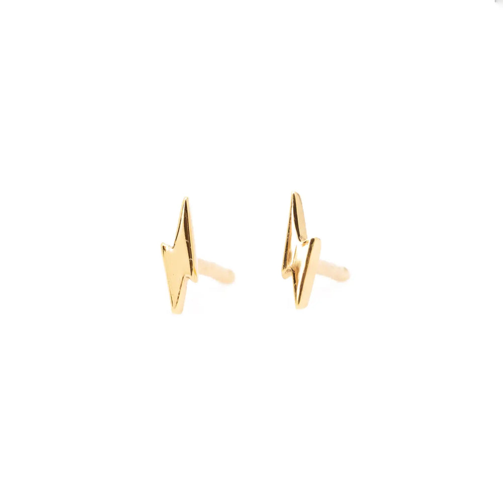 
                      
                        The Lightning Stud Earrings in Gold by The Land Of Salt
                      
                    