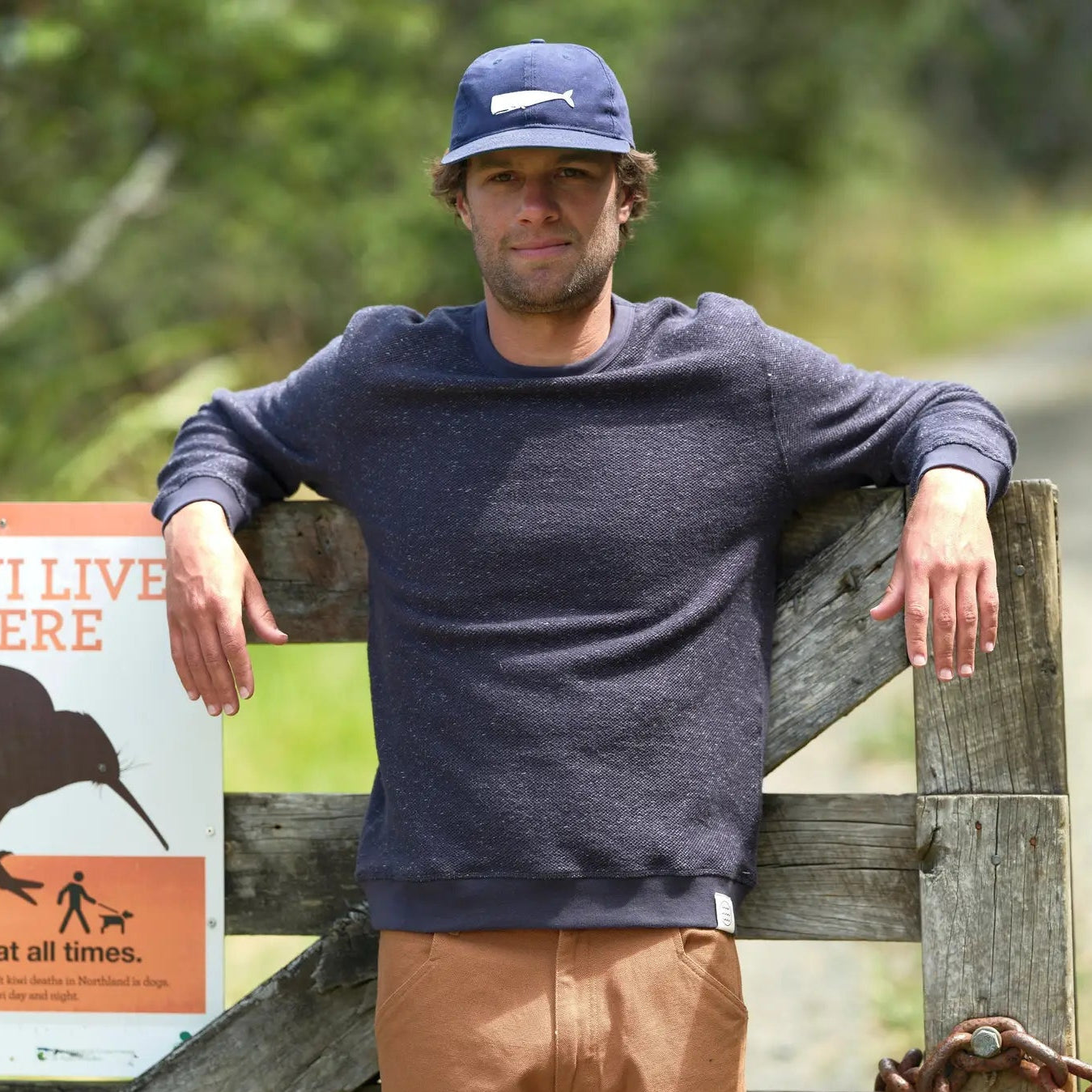 Mollusk Wave Patch Crew in Faded Navy