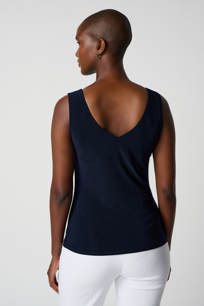 
                      
                        Back view of Joseph Ribkoff's Classic V-Neck Cami in the color Midnight Blue
                      
                    