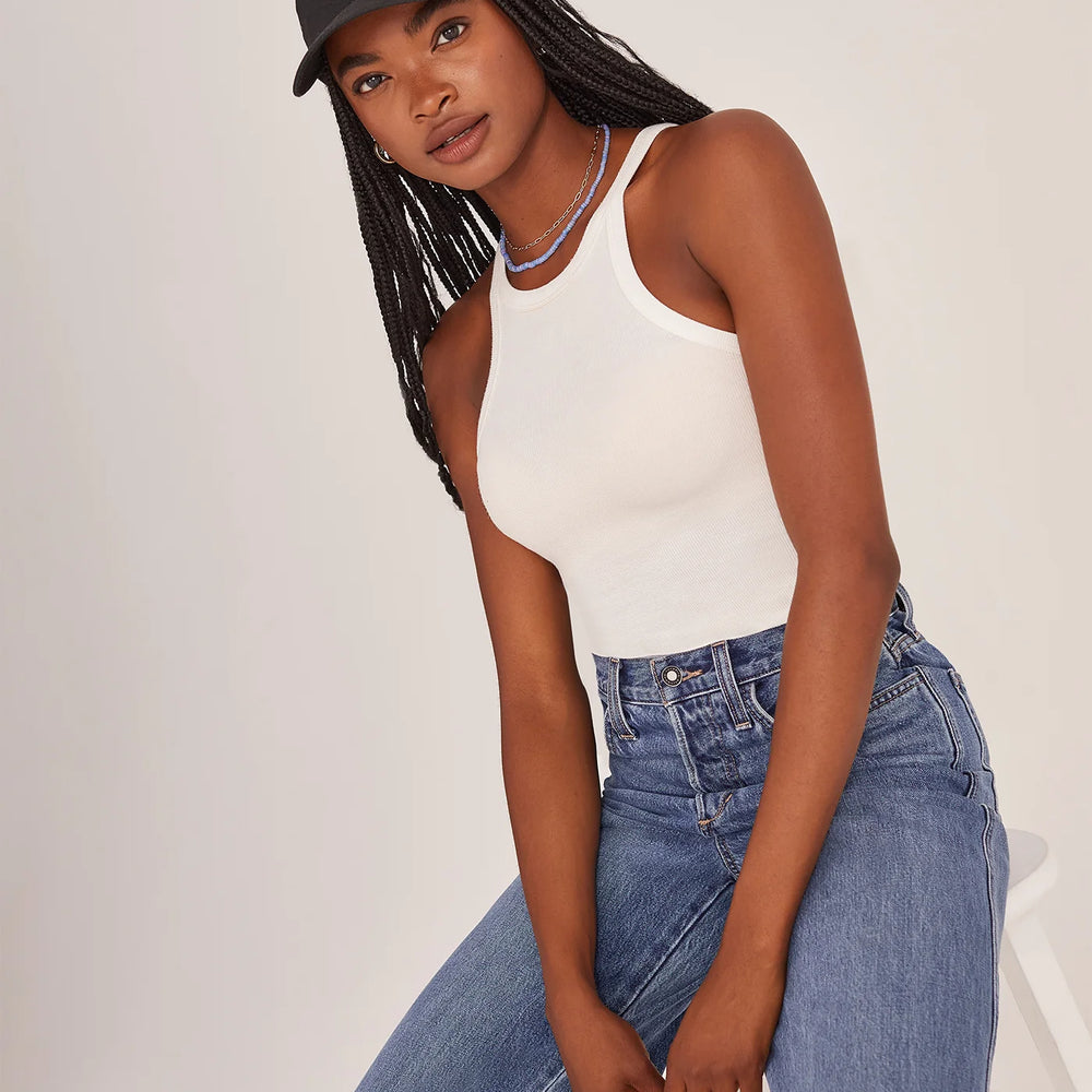 A woman wearing the Favorite Daughter Classic Logo Baseball Hat in the color Black