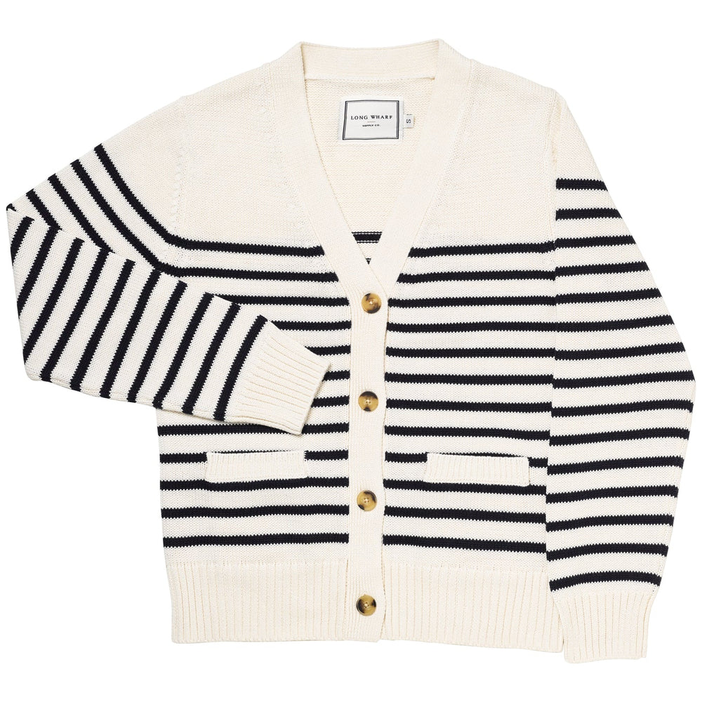 The Long Wharf Supply Women's 'Sconset SeaWell Cardigan in the color Cream
