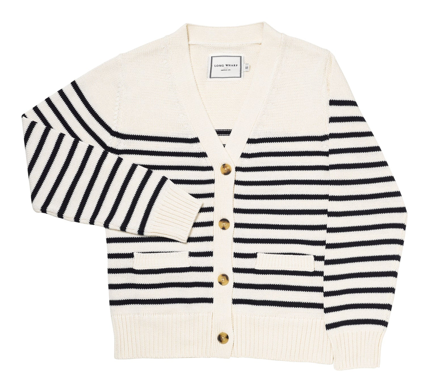 The Long Wharf Supply Women's 'Sconset SeaWell Cardigan in the color Cream
